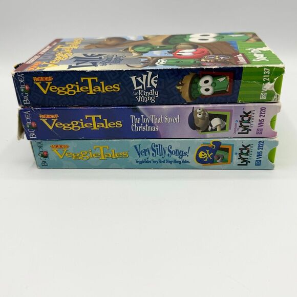 Veggie Tales Vintage Lot 3 VHS Y2K 2002/3 The Toy That Saved Christmas, Lyle The - Picture 3 of 4